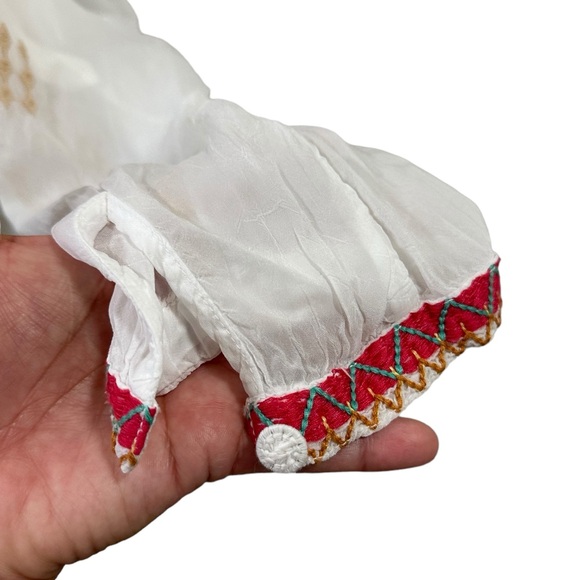 Johnny Was White Multi Floral Embroidered tunic Sz M - Picture 8 of 8